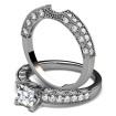 2.10CT Princess and Round Cut Diamond Bridal Set , picture number 1