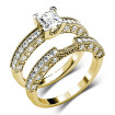 2.10CT Princess and Round Cut Diamond Bridal Set , picture number 2