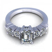 0.60CT Emerald and Round Cut Diamonds Engagement Ring , picture number 2