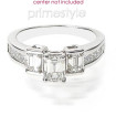 1.30CT Emerald and Princess Cut Diamonds Engagement Ring , picture number 1