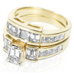 3.05CT Diamond Bridal Set with Emerald and Princess Cut Diamonds , picture number 1