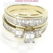 2.70CT Diamond Bridal Set with Emerald and Princess Cut Diamonds , picture number 2