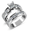 Bridal Set - 3.30CT princess and round Cut Engagement Ring and Wedding Band , picture number 2