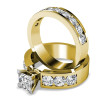 Bridal Set - 3.65CT princess and round Cut Engagement Ring and Wedding Band , picture number 1