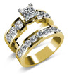 Bridal Set - 3.20CT princess and round Cut Engagement Ring and Wedding Band , picture number 0