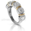 2.20CT Emerald and Round Cut Diamond Wedding Band , picture number 1