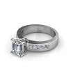 1.45CT Emerald and Princess Cut Diamonds Engagement Ring , picture number 2