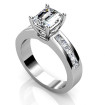 1.25CT Emerald and Princess Cut Diamonds Engagement Ring , picture number 1