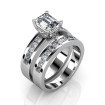 Diamond Bridal Set with 2.15CT Emerald and Princess Cut Diamonds , picture number 1