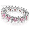 4.00CT Round Cut Diamonds and Pink Sapphires Eternity Band , picture number 2