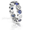 3.20CT Round Cut Diamonds and Sapphires Eternity Band , picture number 1