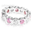 3.20CT Round Cut Diamonds and Pink Sapphires Eternity Band , picture number 2