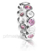 3.20CT Round Cut Diamonds and Pink Sapphires Eternity Band , picture number 1