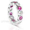 3.20CT Round Cut Diamonds and Rubies Eternity Band , picture number 1