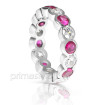 4.10CT Round Cut Diamonds and Rubies Eternity Band , picture number 1