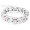 4.10CT Round Cut Diamonds and Pink Sapphires Eternity Band , picture number 0