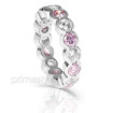4.10CT Round Cut Diamonds and Pink Sapphires Eternity Band , picture number 1