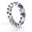 4.10CT Round Cut Diamonds and Sapphires Eternity Band , picture number 1