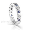 1.65CT Round and Princess Cut Diamonds and Sapphires Eternity Ba , picture number 1