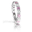 4.10CT Round Cut Diamonds and Pink Sapphires Eternity Band , picture number 1