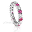 4.10CT Round Cut Diamonds and Rubies Eternity Band , picture number 1
