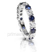4.10CT Round Cut Diamonds and Sapphires Eternity Band , picture number 1