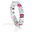 3.20CT Round Cut Diamonds and Rubies Eternity Band , picture number 1