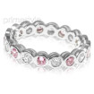 1.55CT Round Cut Diamonds and Pink Sapphires Eternity Band , picture number 2