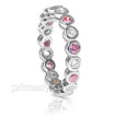 1.55CT Round Cut Diamonds and Pink Sapphires Eternity Band , picture number 1