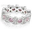 1.90CT Round Cut Diamonds and Pink Sapphires Eternity Band , picture number 2