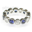 3.20CT Round Cut Diamonds and Sapphires Eternity Band , picture number 2