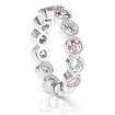 3.20CT Round Cut Diamonds and Pink Sapphires Eternity Band , picture number 1
