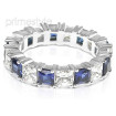 4.70CT Princess Cut Diamonds and Sapphires Eternity Band , picture number 2