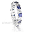 4.70CT Princess Cut Diamonds and Sapphires Eternity Band , picture number 1
