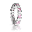4.70CT Princess Cut Diamonds and Pink Sapphires Eternity Band , picture number 1