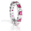 4.70CT Princess Cut Diamonds and Rubies Eternity Band , picture number 1