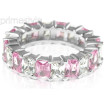 5.30CT Emerald Cut Diamonds and Pink Sapphires Eternity Band , picture number 0