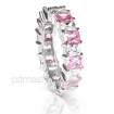 5.30CT Emerald Cut Diamonds and Pink Sapphires Eternity Band , picture number 1
