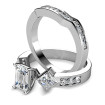 2.00CT Emerald, Princess and Round Cut Diamond Bridal Set , picture number 1