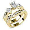 2.00CT Emerald, Princess and Round Cut Diamond Bridal Set , picture number 2