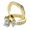 2.10CT Emerald, Princess and Round Cut Diamond Bridal Set , picture number 1