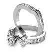 2.00CT Round and Princess Cut Diamond Bridal Set , picture number 1
