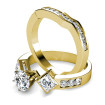 2.10CT Round and Princess Cut Diamond Bridal Set , picture number 1