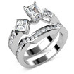 2.00CT Emerald, Princess and Round Cut Diamond Bridal Set , picture number 0