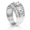 2.70CT Emerald and Round Cut Diamonds Engagement Ring , picture number 1