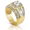 2.50CT Emerald and Round Cut Diamonds Engagement Ring , picture number 1