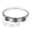 1.00CT Round Cut Diamond and Sapphires Wedding Band , picture number 2