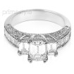 2.60CT Emerald and Princess Cut Diamonds Engagement Ring , picture number 2