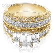 4.10CT Diamond Bridal Set - Beautiful Emerald and Princess Cuts , picture number 0