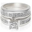 Stunning Diamond Bridal Set - 3.20CT Total Weight with Princess Cut Diamonds , picture number 2